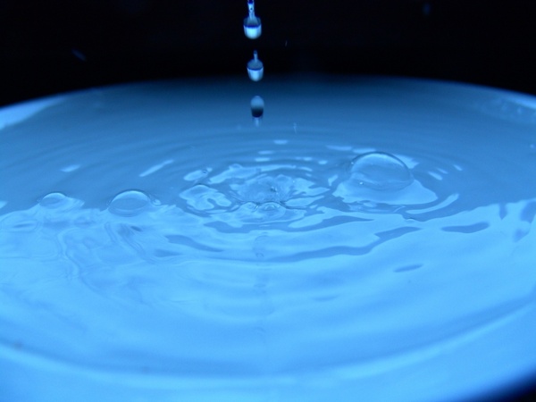 drop of water blue water
