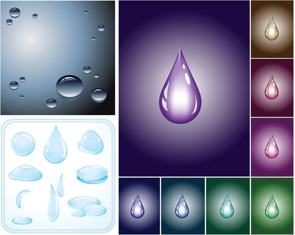 drops of water droplets vector