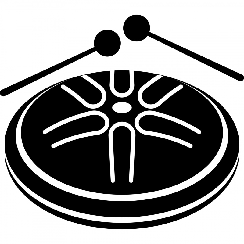 drum steelpan sign icon contrast black white sketch