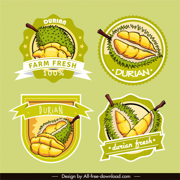 durian label templates flat bright classic decor