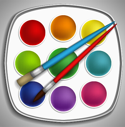 dyes and brush pen vector