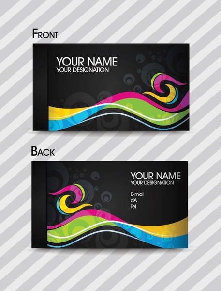 dynamic color business card templates 02 vector
