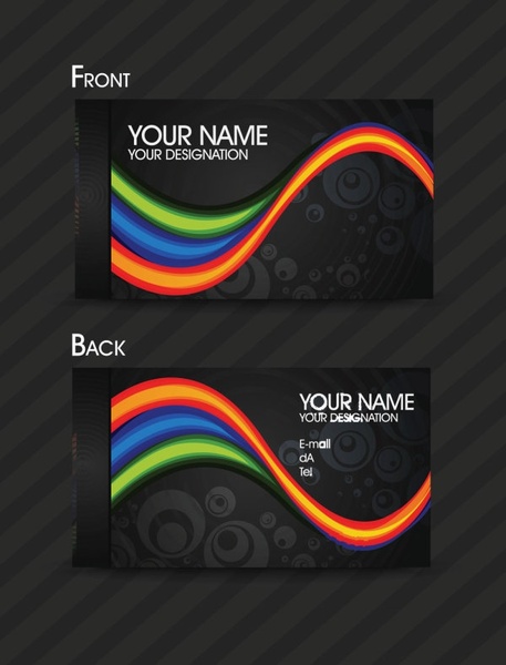 dynamic color business card templates 03 vector