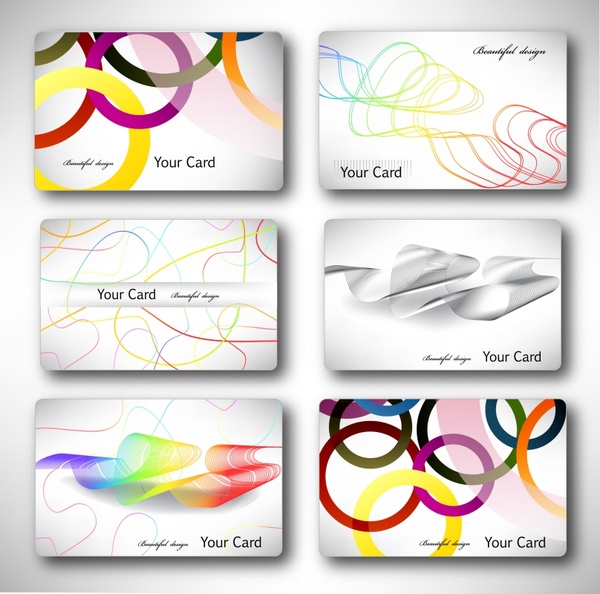 cards templates modern colorful bright circles curves decor