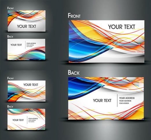 business card templates colorful modern dynamic lines decor