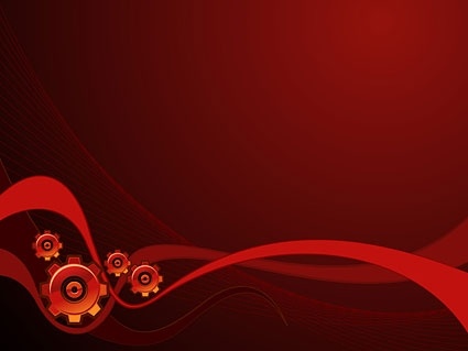 dynamic lines of the red background and gear