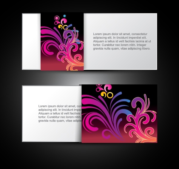 card templates elegant colorful floral decor 
