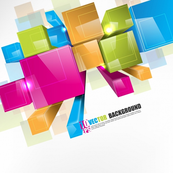 technology background template shiny colorful 3d square columns