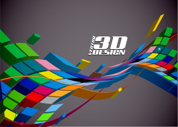 technology background colorful dynamic 3d shapes decor