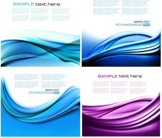 dynamic waves banner design elements vector