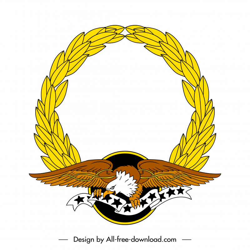 eagle crest sign design element elegant dynamic classic sketch