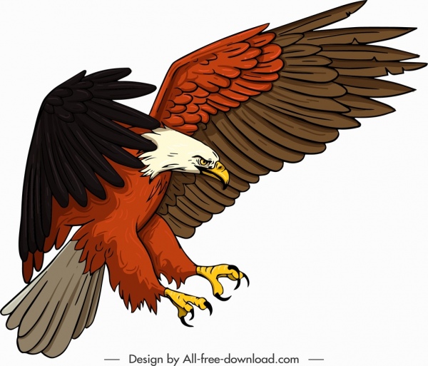eagle icon hunting gesture cartoon sketch
