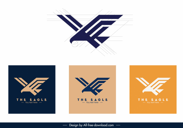 eagle logotypes flat geometric sketch