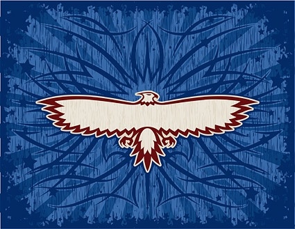 eagle totem and beautiful vector background