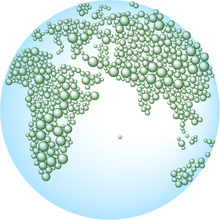 earth and bubble maps vector
