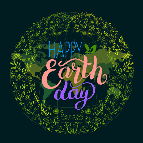 earth day banner design with abstract globe
