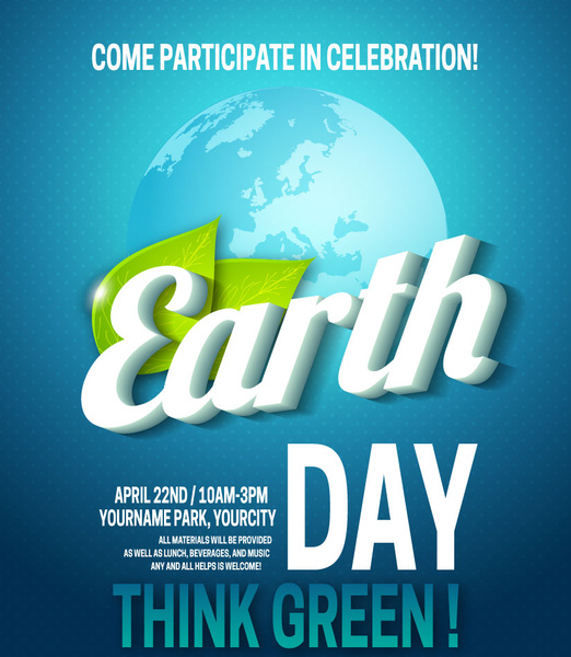 earth day banner design with vignette earth