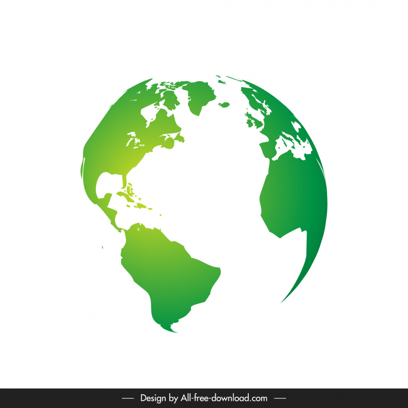 earth day design element elegant 3d green white globe sketch