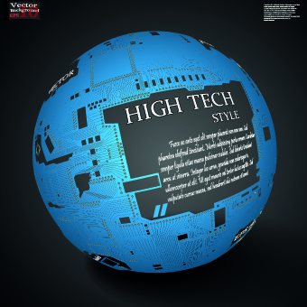 earth with high tech background vector