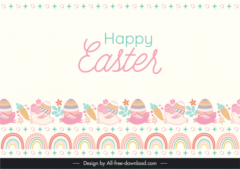 easter day background template elegant flat repeating elements