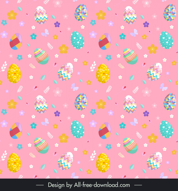  easter pattern template modern colorful elegant repeating eggs decor