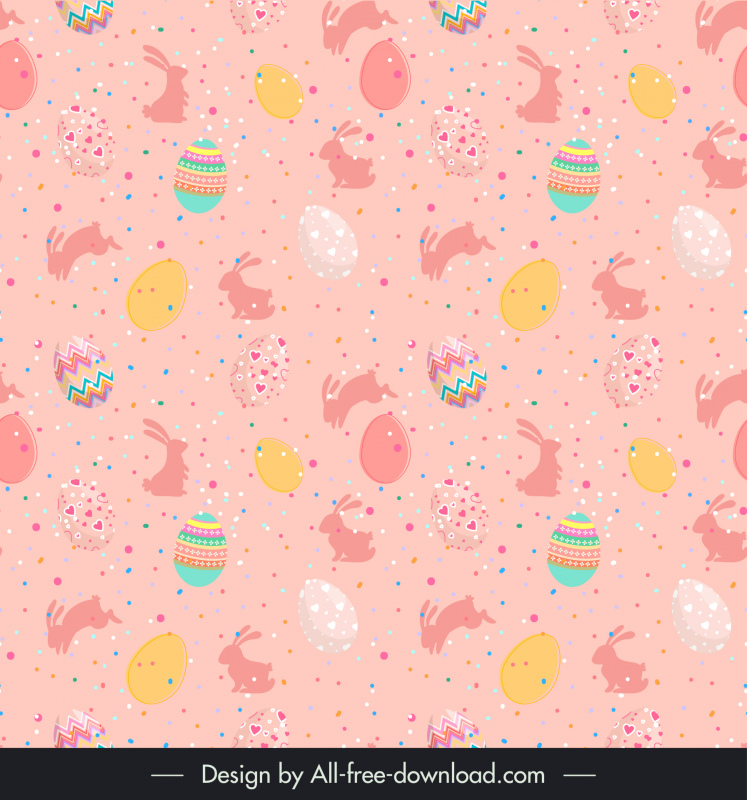  easter pattern template repeating silhouette rabbits eggs decor