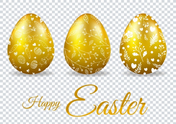 easter poster shiny golden eggs decoration