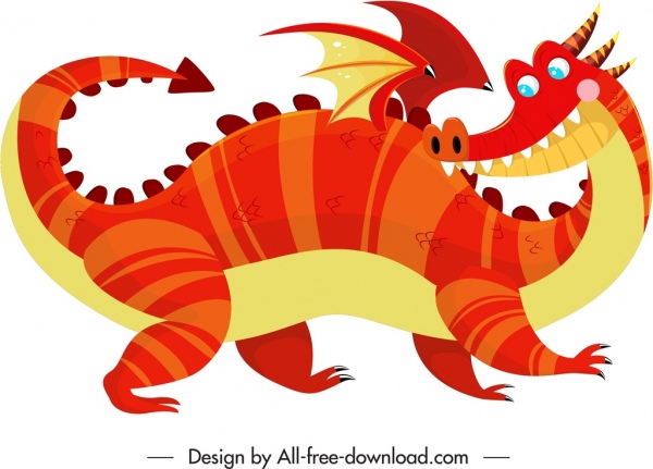 eastern dragon icon funny cartoon character sketch