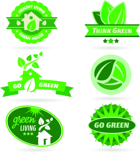 eco labels and logos vector set