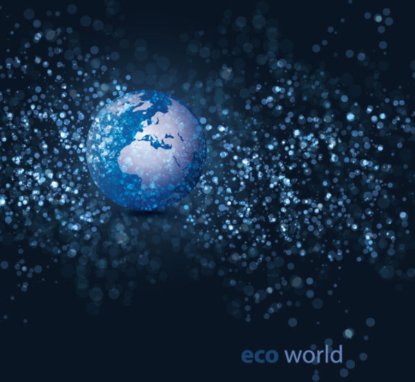 eco with world elements vector graphic 