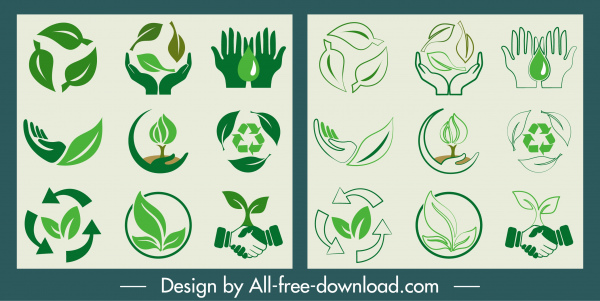 ecological sign templates handdrawn environmental elements sketch