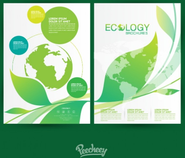 ecology brochures flat design