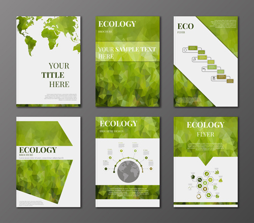 ecology flyer and cover brochure vectors