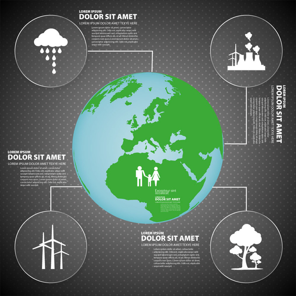 ecology infographic design with earth