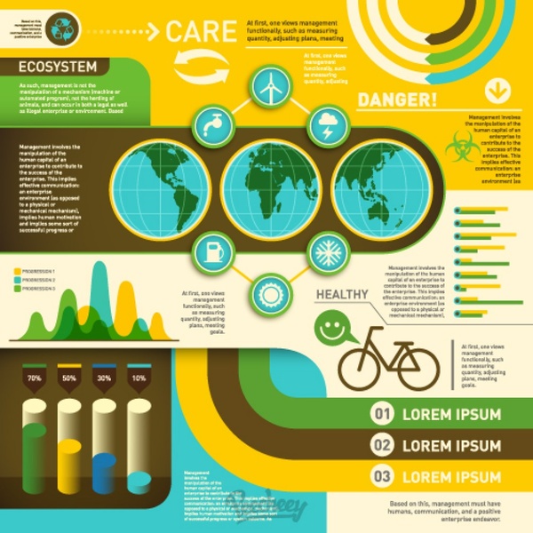 ecology retro infographic set