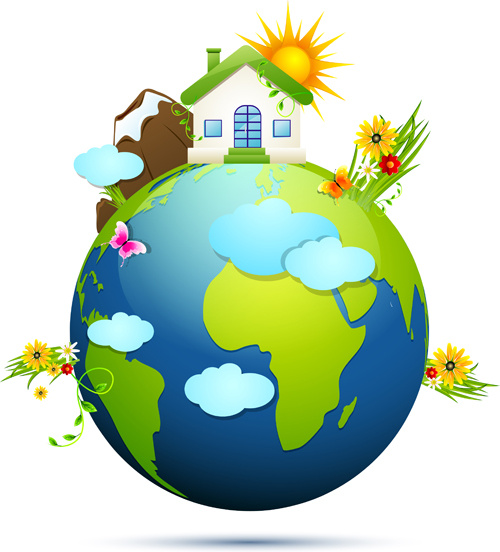 ecology with earth concept design vector