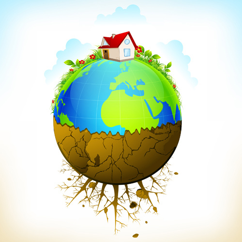 ecology with earth concept design vector