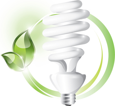 ecology with energy saving lamps vector