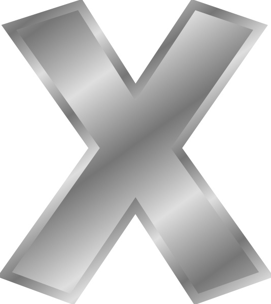 Effect Letters  Alphabet  Silver X  clip art Free vector in 