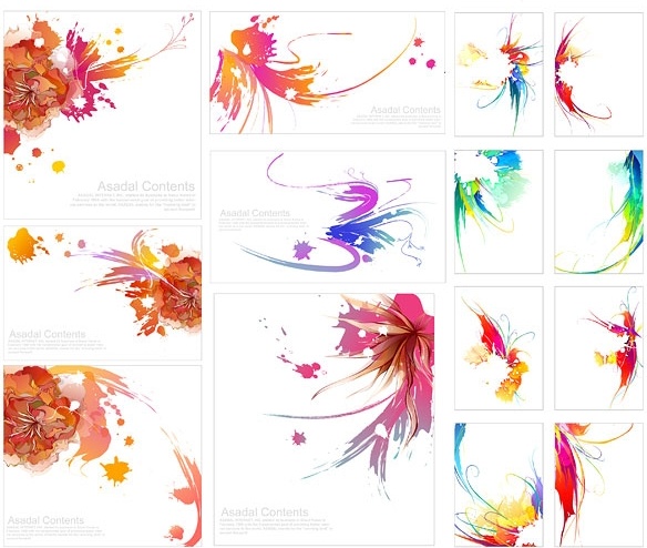 effect of colorful ink vector