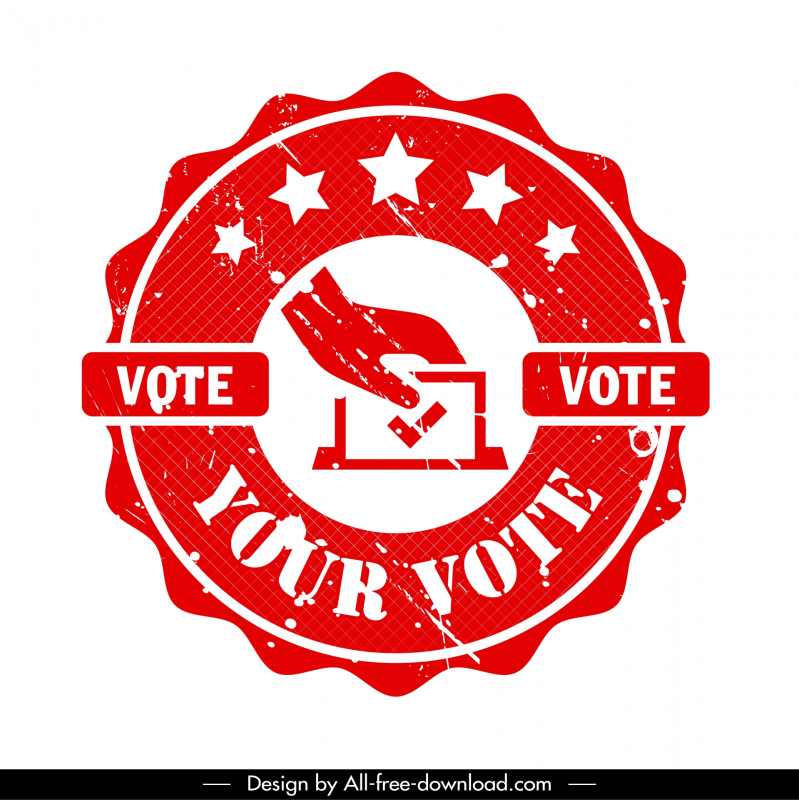 election stamp template retro serrated circle 