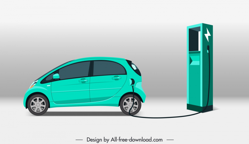 electric car design elements charging station sketch