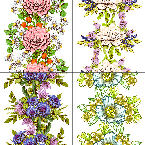 elegance flowers pattern seamless vector