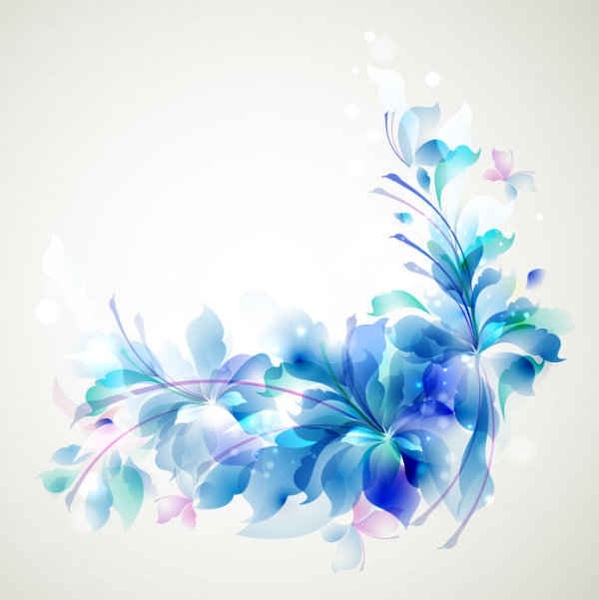 Elegant Blue Flower background Vectors graphic art designs in editable