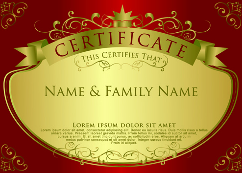 elegant certificate template vector design