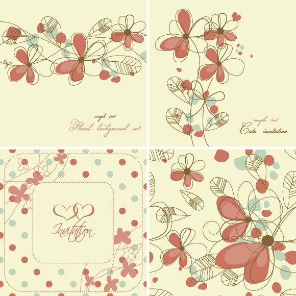 elegant floral background pattern 04 vector 