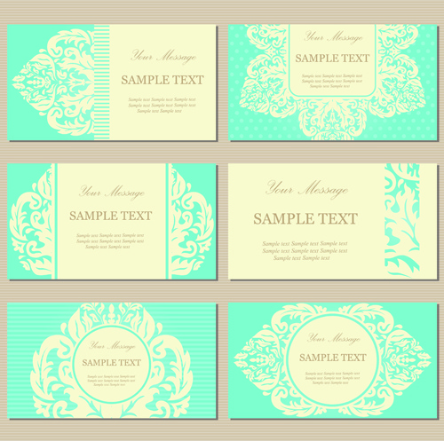 elegant floral cards vectors graphic