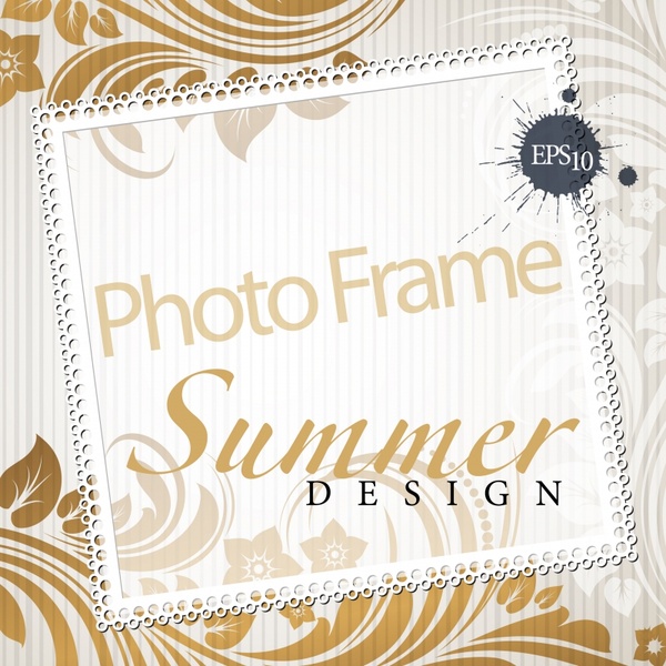 photo frame background template bright elegant floral decor