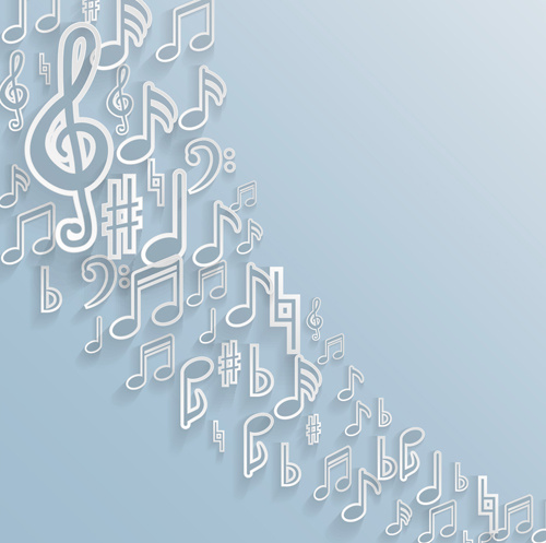 elegant music note background vector set