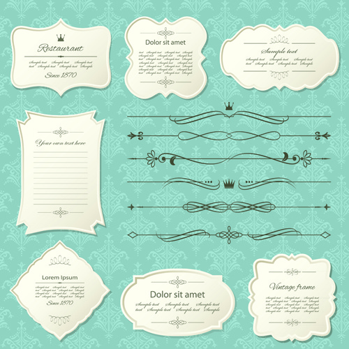 elegant paper frames vector 